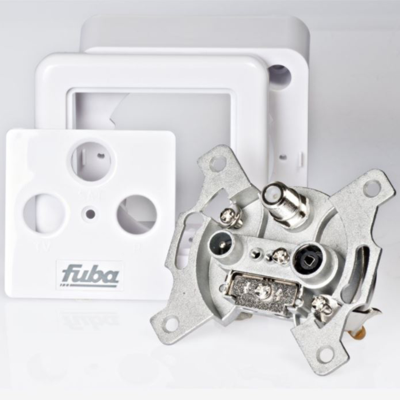 FUBA 6x GAD XCon 300 F-Kompressionsstecker S8 3-Fach 7,5mm Enddose Sat-Dose Antennendose