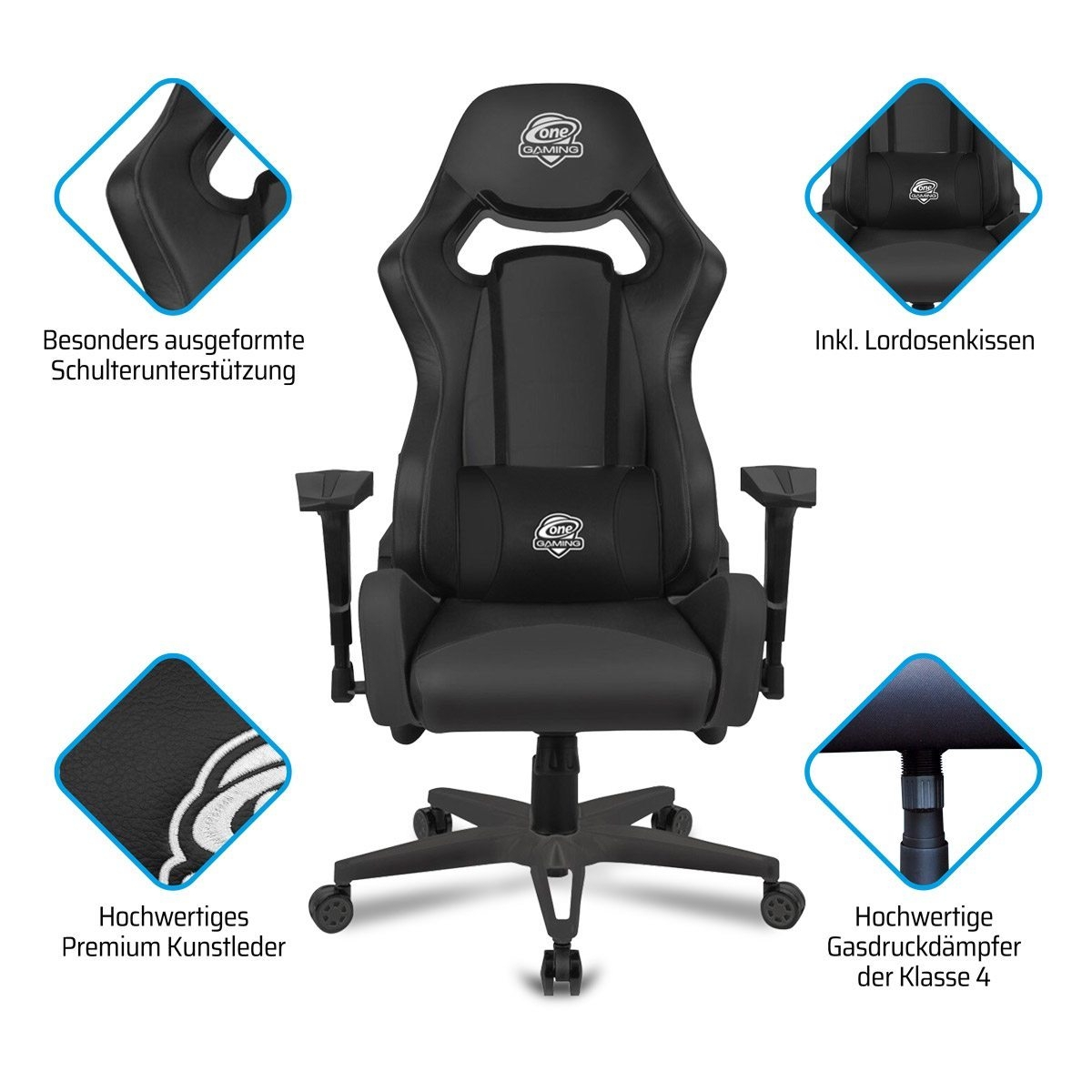 Ultra Stuhl, BLACK Chair Gaming GAMING Schwarz ONE