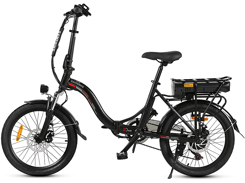 SAMEBIKE JG20 Kompakt-/Faltrad (Laufradgröße: 20 Zoll, 360, Unisex-Rad, Schwarz)