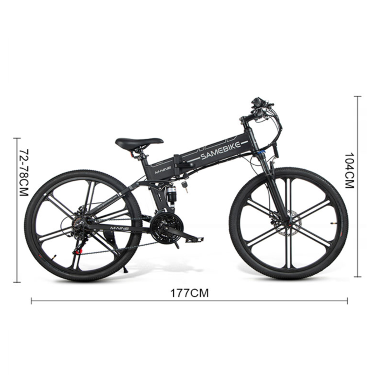 SAMEBIKE LO26 II Kompakt-/Faltrad (Laufradgröße: 26 Unisex-Rad, 480, Zoll, Schwarz)