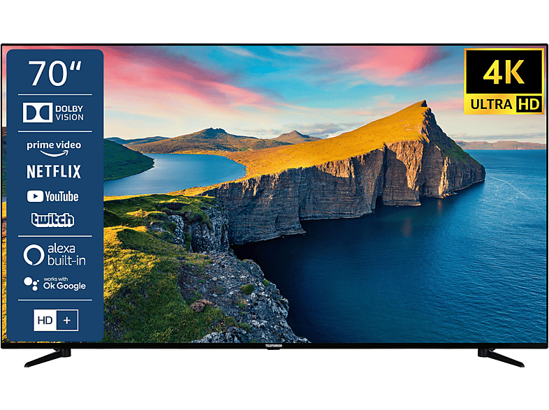 TV cm, 177 / UHD Zoll QLED TELEFUNKEN 4K, TV) (Flat, QU70L800 SMART 70