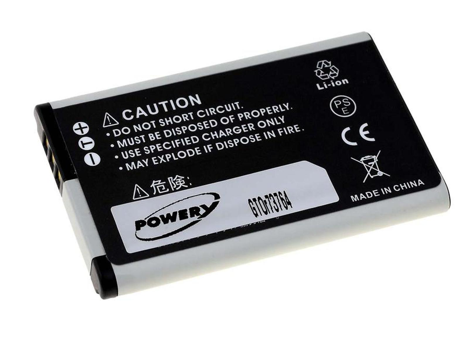Una batería negra y plateada, con etiquetas de advertencia y el logo 'Power'.