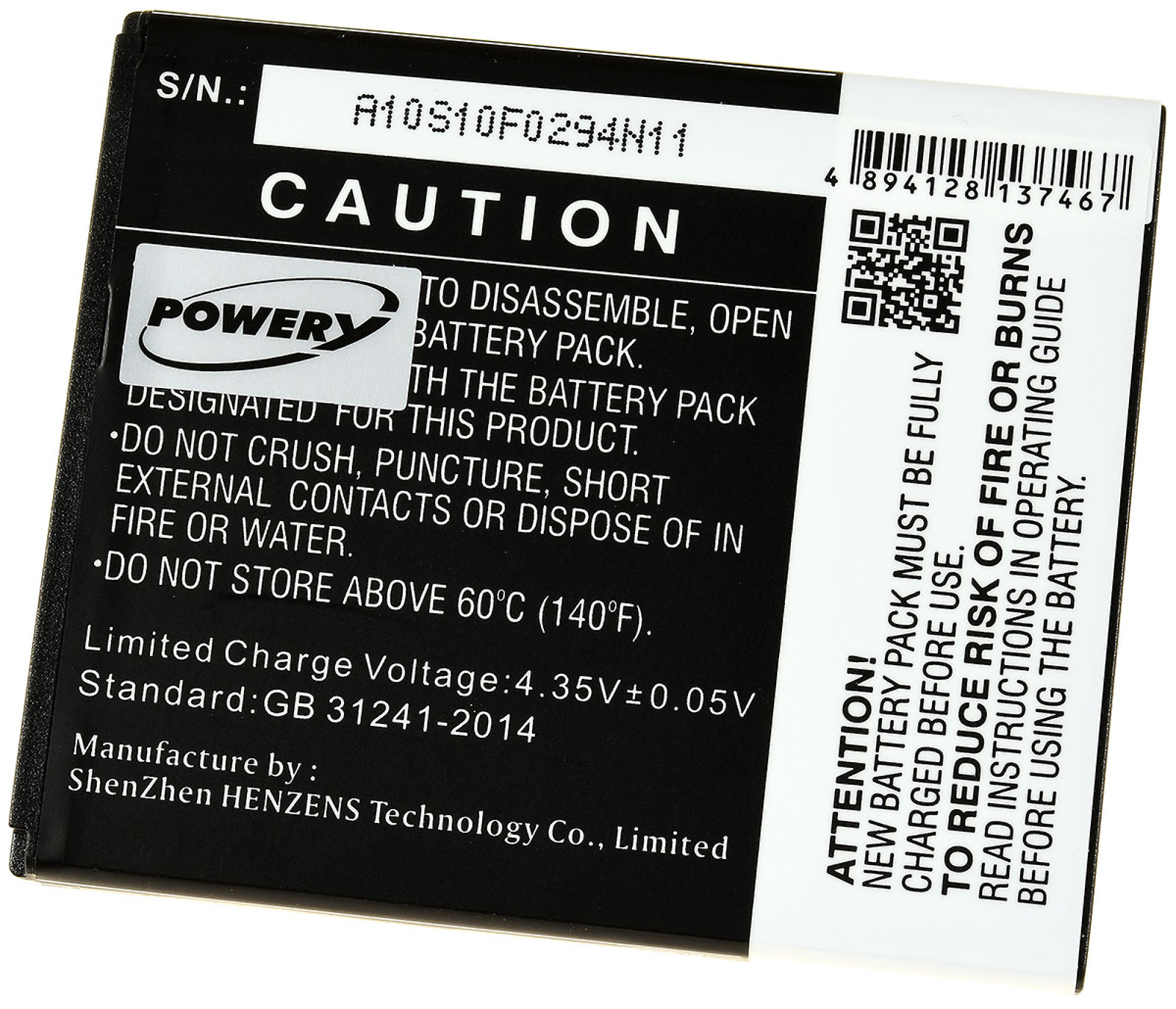 POWERY Akku 3.8 Motorola Li-Polymer Akku, 3250mAh für Volt, Typ HC60