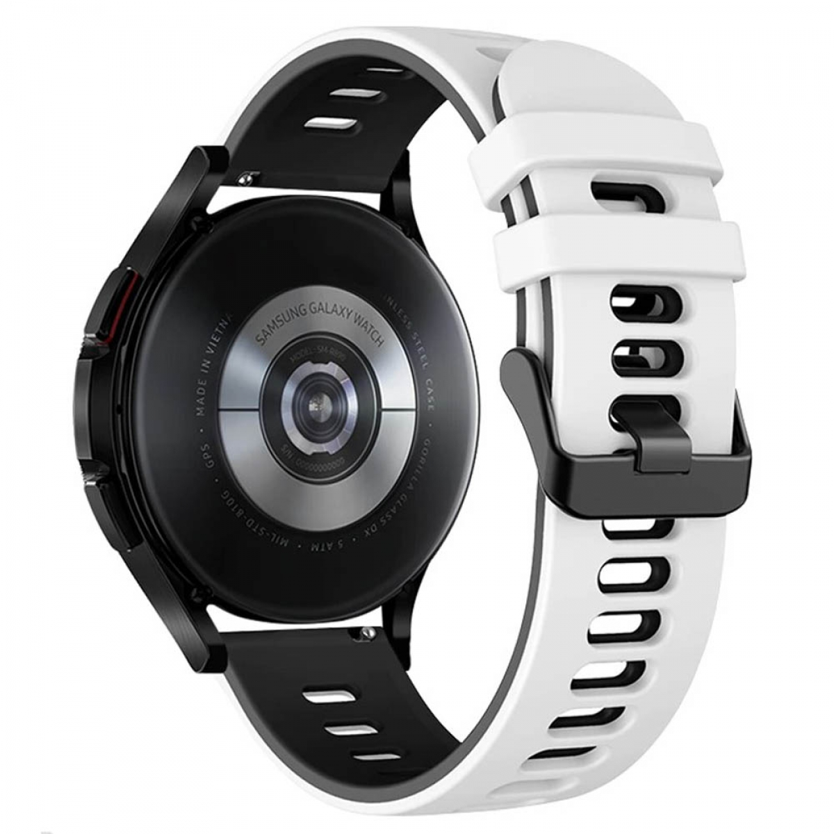 CASEONLINE Twin, (45mm), Smartband, Watch Galaxy Weiß/Schwarz Pro Garmin, 5