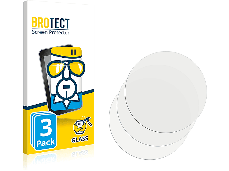 BROTECT 3x 9H klares Schutzglas(für Diesel DZT1000) | Smartwatch Schutzfolien & Gläser