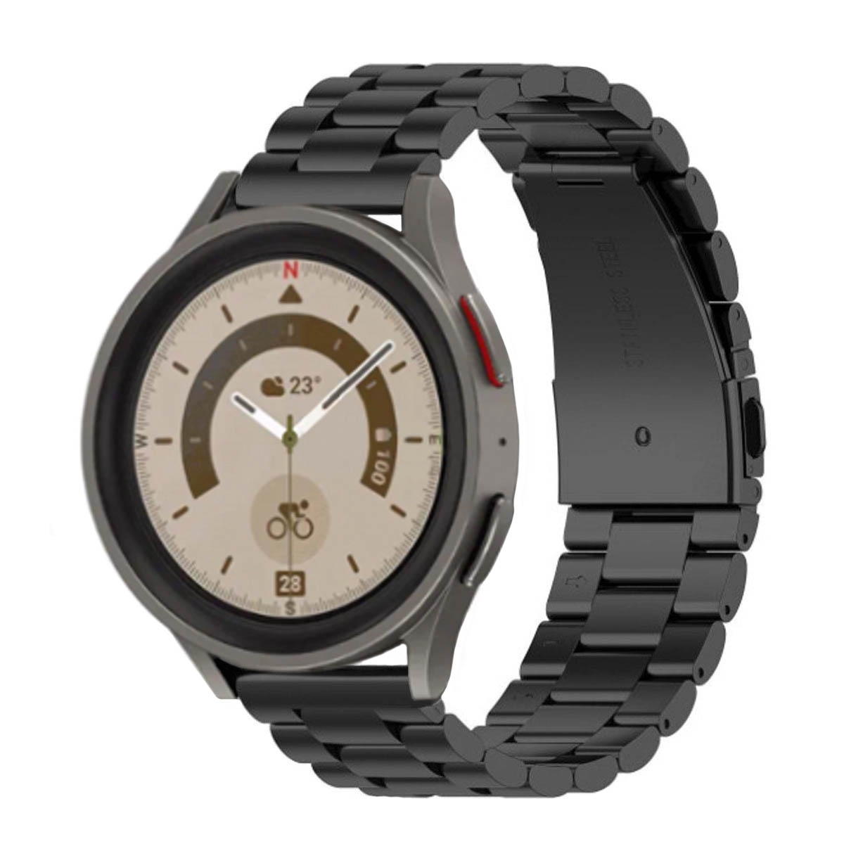 Edelstahl, Schwarz CASEONLINE Pro Watch Smartband, Galaxy 5 (45mm), Samsung,
