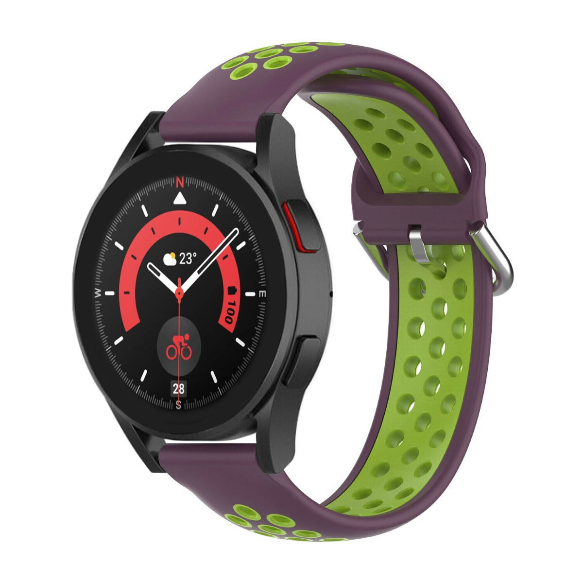 CASEONLINE EBN, Smartband, Samsung, Galaxy (45mm), Lila/Grün 5 Watch Pro