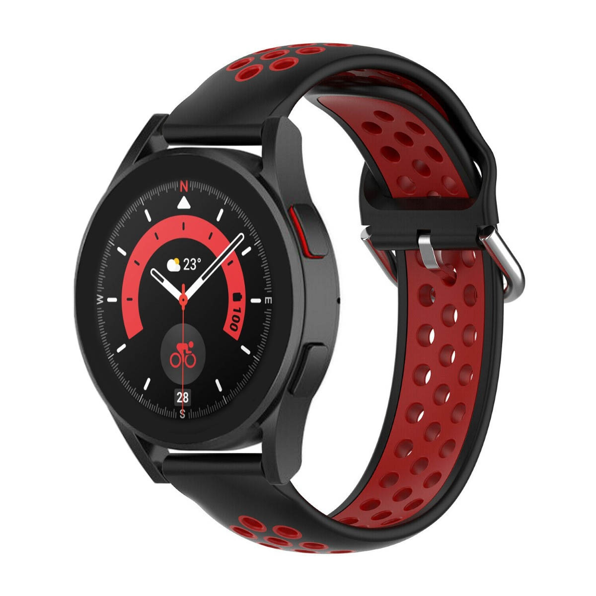 Smartband, Samsung, 5 EBN, CASEONLINE Watch Galaxy Pro (45mm), Schwarz/Rot