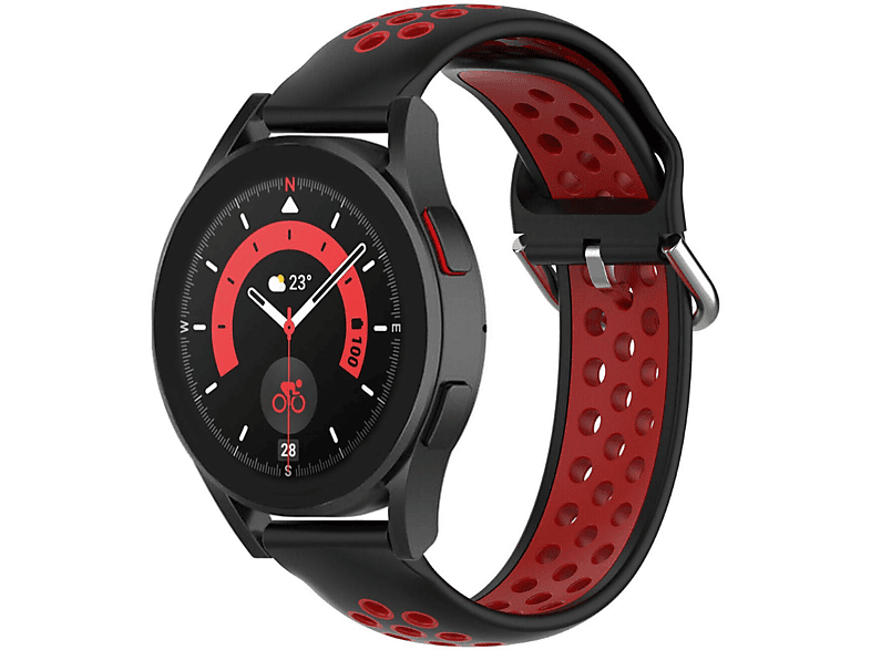 Smartband, Samsung, 5 EBN, CASEONLINE Watch Galaxy Pro (45mm), Schwarz/Rot