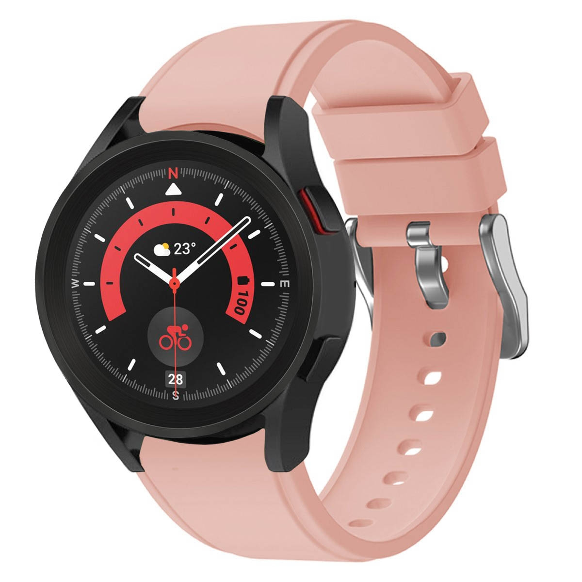 CASEONLINE No-Gap, Smartband, Samsung, Galaxy 5 Pro Hell-Pink (45mm), Watch