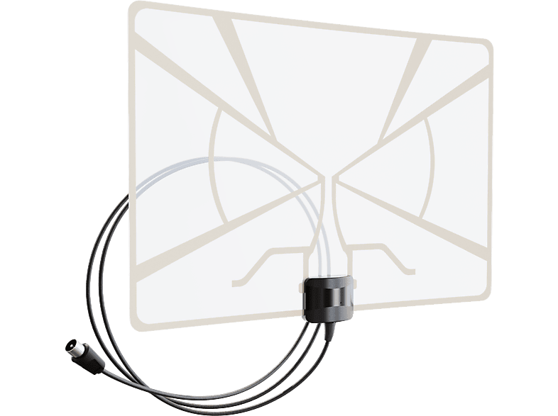 flach, & 3dBi, & HAN Gewinn m 450 XORO leicht UHF, XORO passive Kabellänge) Zimmerantenne (VHF DVB-T2 2 Antenne passive
