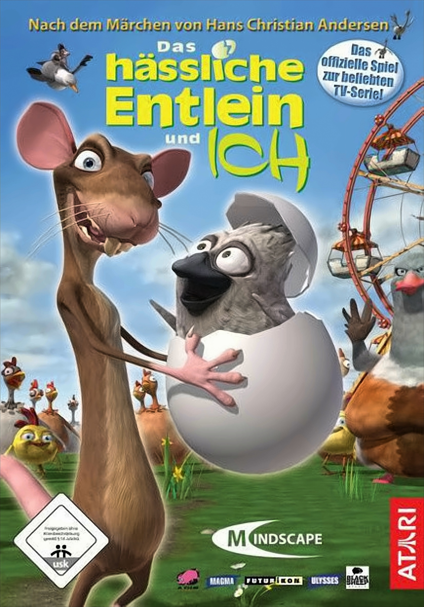 Spielcover von 'Das hässliche Entlein und ich', mit einer Ratte und einem Entenküken.