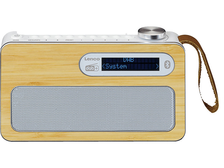 LENCO PDR-040BAMBOOWH Radio, DAB+,FM, DAB+, FM, Bluetooth, Bambus-Weiß