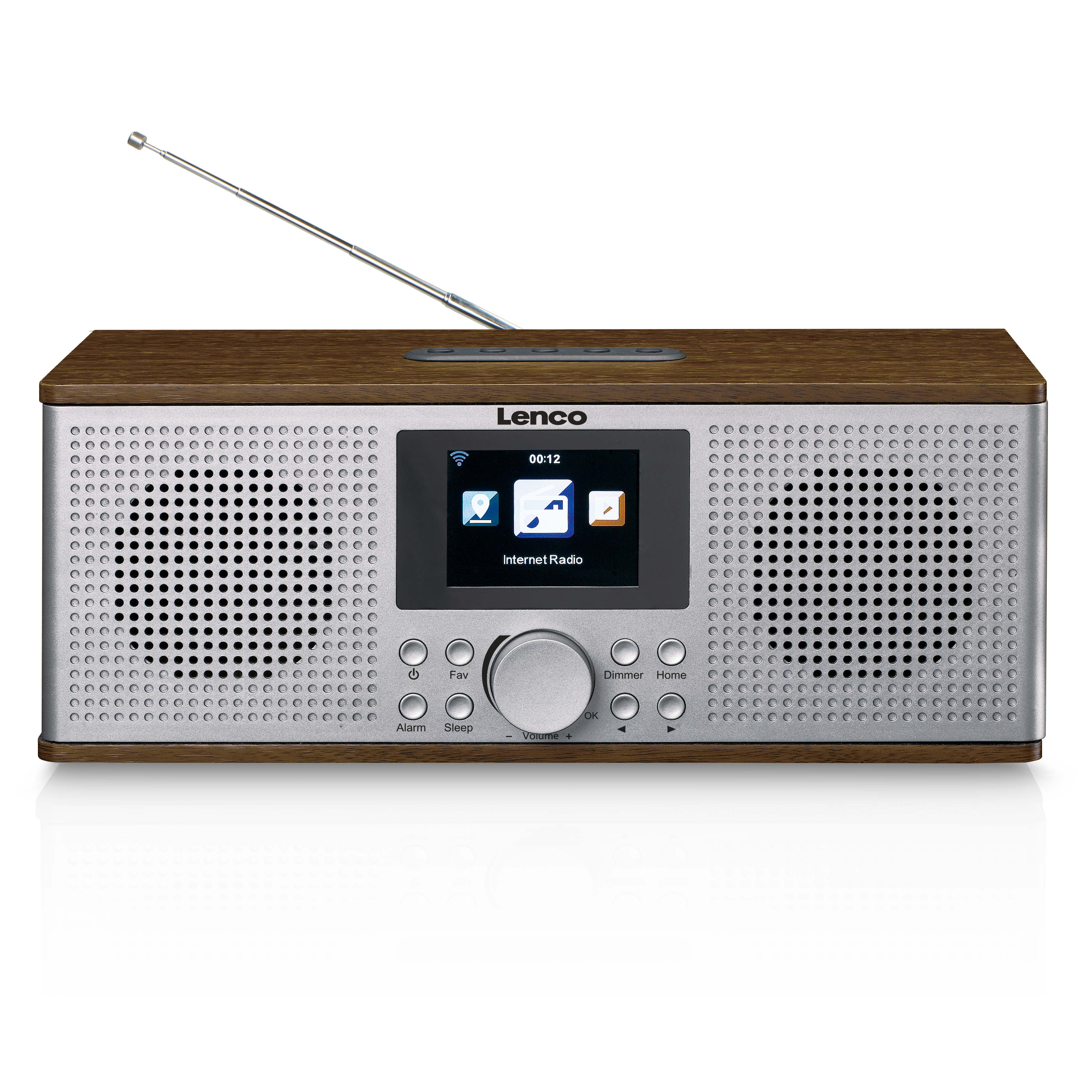 LENCO DIR-170WA Bluetooth, Walnuss-Silber Tuner, DAB+, Radio, DAB, Internet Radio, FM, PLL