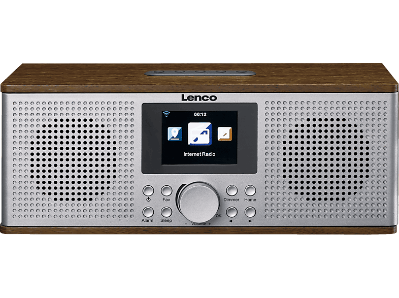 LENCO DIR-170WA Radio, PLL Tuner, DAB, DAB+, FM, Internet Radio, Bluetooth, Walnuss-Silber | Internetradios