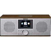 MediaMarkt LENCO DIR-170WA Smart radio, Internet/DAB+/FM en Bluetooth® Walnoot-Zilver aanbieding
