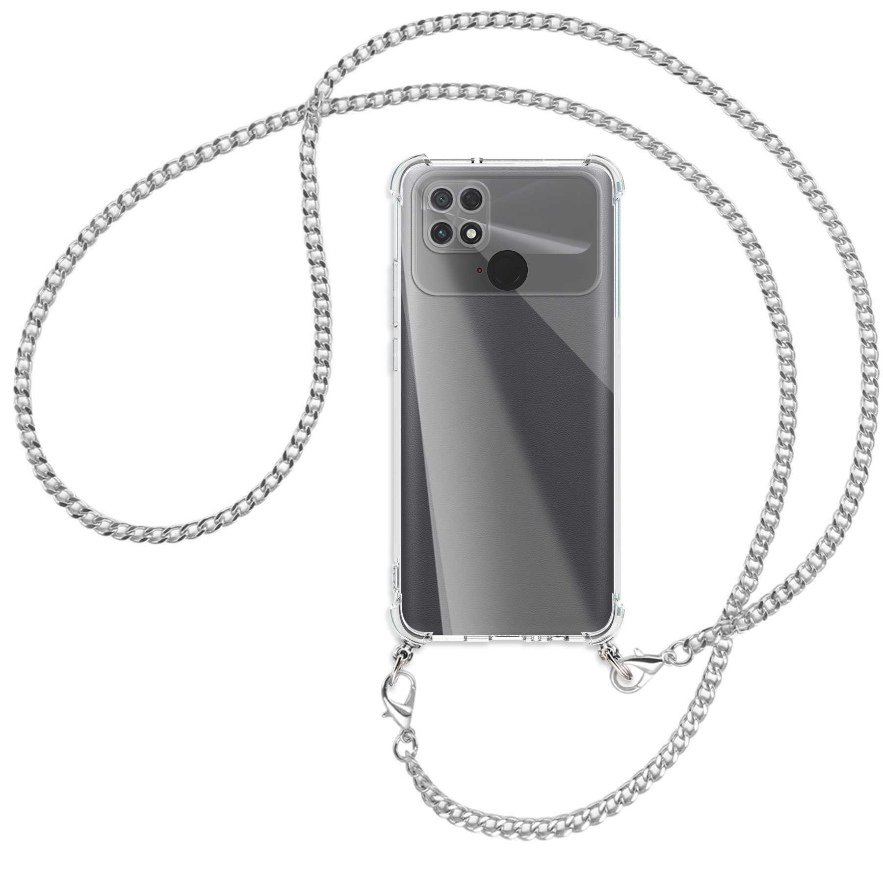 Poco Xiaomi, Kette MORE C40, ENERGY (silber) mit Metallkette, MTB Backcover, Umhänge-Hülle