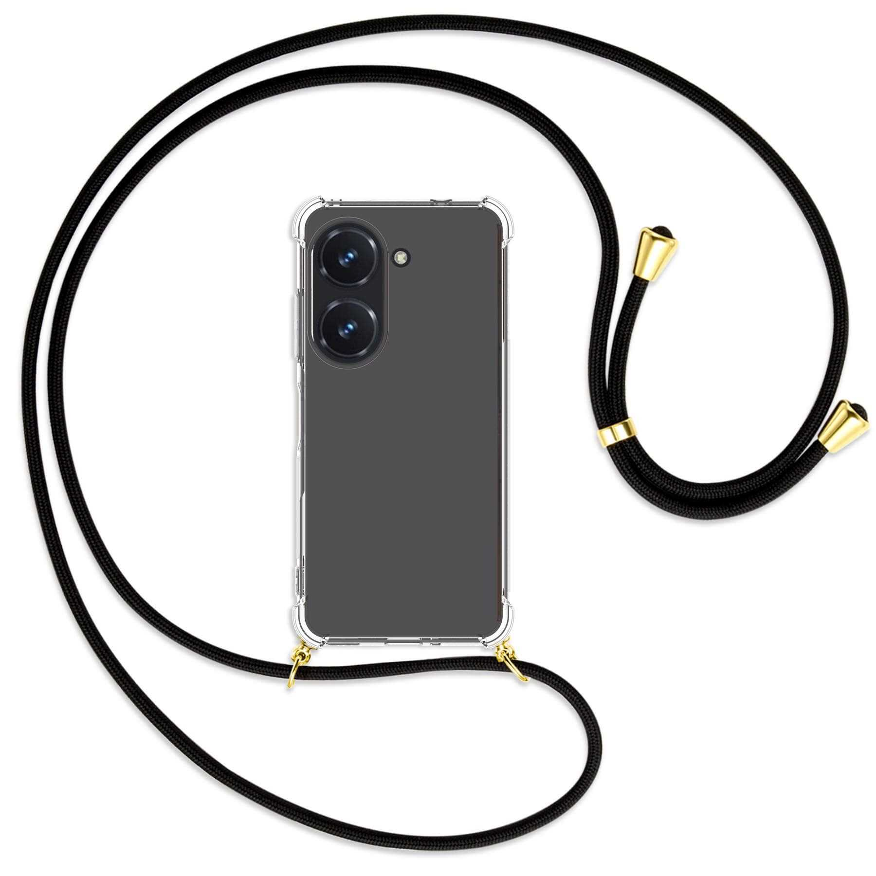 Zenfone 10, mit Schwarz Zenfone Kordel, 9, gold / MTB Umhänge-Hülle Asus, MORE ENERGY Backcover,