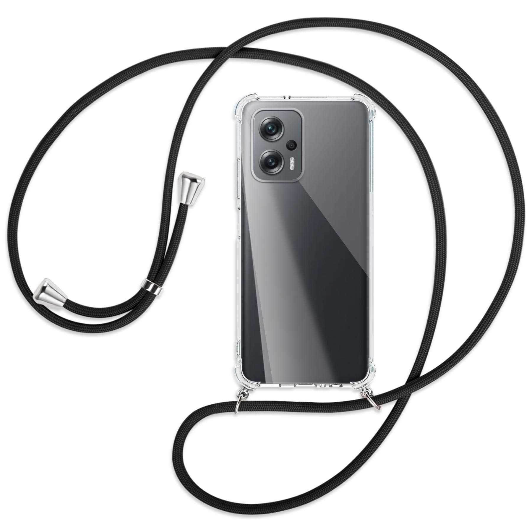 Backcover, Poco Xiaomi, mit MORE / Umhänge-Hülle ENERGY GT, X4 Kordel, Schwarz Silber MTB
