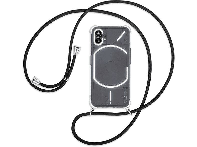 MTB MORE ENERGY Umhänge-Hülle mit Backcover, Kordel, Schwarz Nothing, Silber Phone (1), 