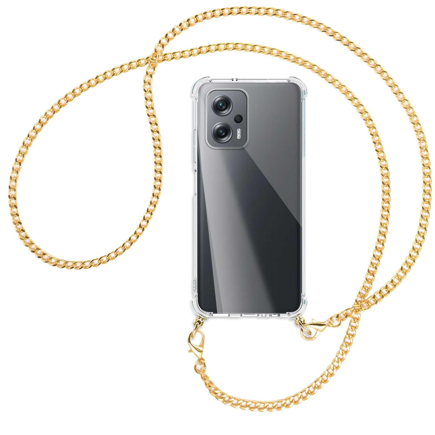 MTB MORE Kette X4 Xiaomi, Metallkette, Umhänge-Hülle GT, Backcover, ENERGY (gold) Poco mit