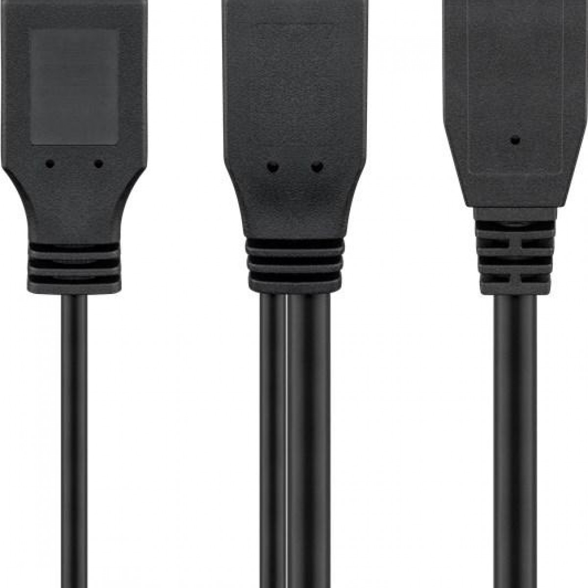 GOOBAY USB 3.0 Dual 3.0 SuperSpeed Kabel, Kabel 1 Schwarz x SuperSpeed Power Power USB Dual