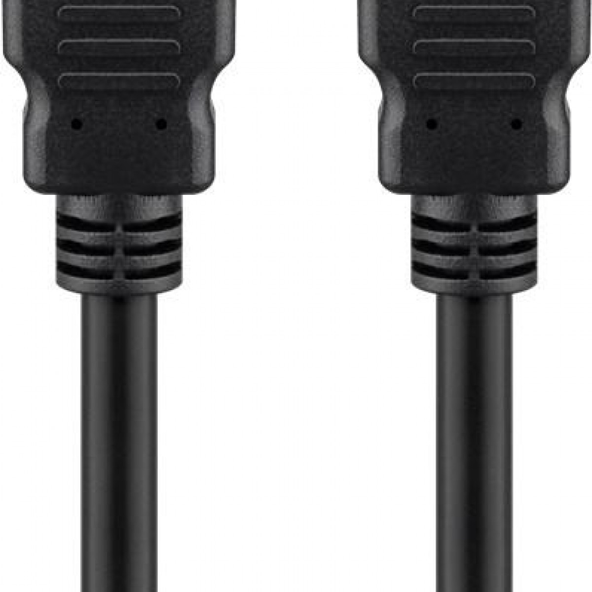 Schwarze HDMI-Kabel mit sichtbaren Steckern.