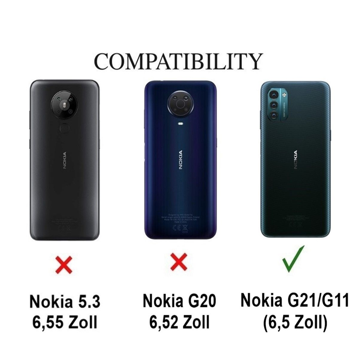 Nokia, G21, / Backcover, G11 Look, COVERKINGZ im Handycase Carbon Schwarz