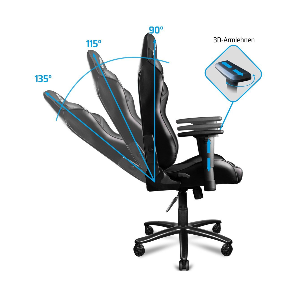 ONE Gaming BLACK Pro Schwarz V2 Chair GAMING Stuhl,