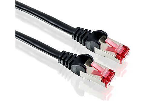 CSL 0,5m Patchkabel Cat6 FTP roter Stecker, schwarz LAN Kabel, schwarz