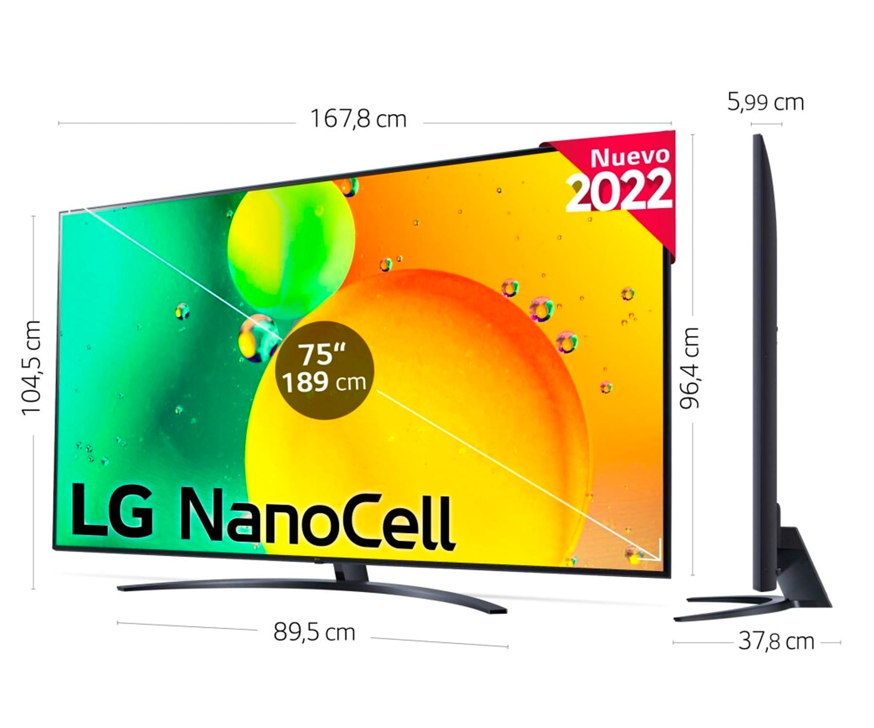webOS 75NANO766QA SMART 75,00 TV 190,50 NanoCell / cm, 22) Zoll (Flat, TV, 4K, HDR LG
