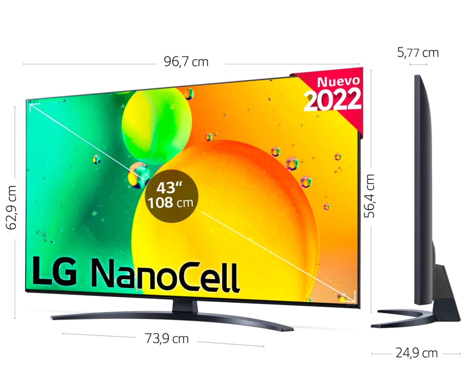 LG 43NANO766QA.AEU Smart TV (Flat, webOS HDR / Zoll 22) cm, 43,00 109,22 4K