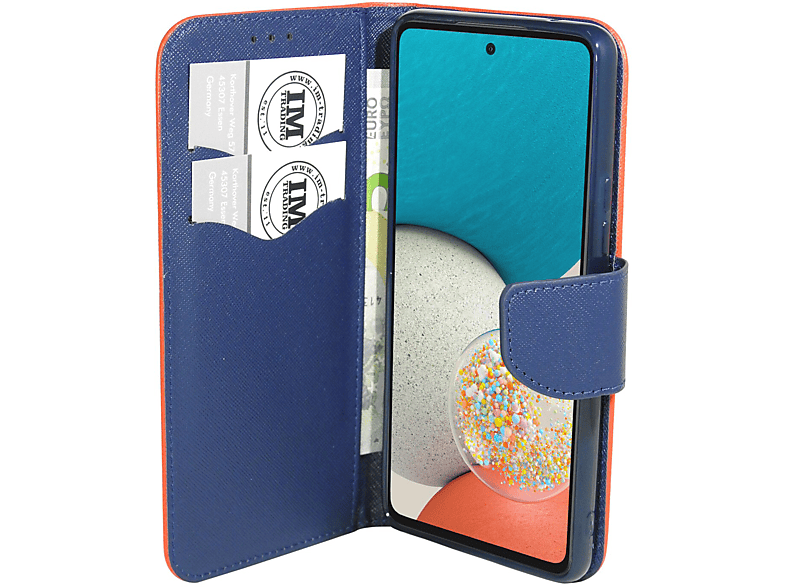 COFI Buch SAMSUNG, GALAXY Rot-Blau 5G, Bookcover, Tasche, A53