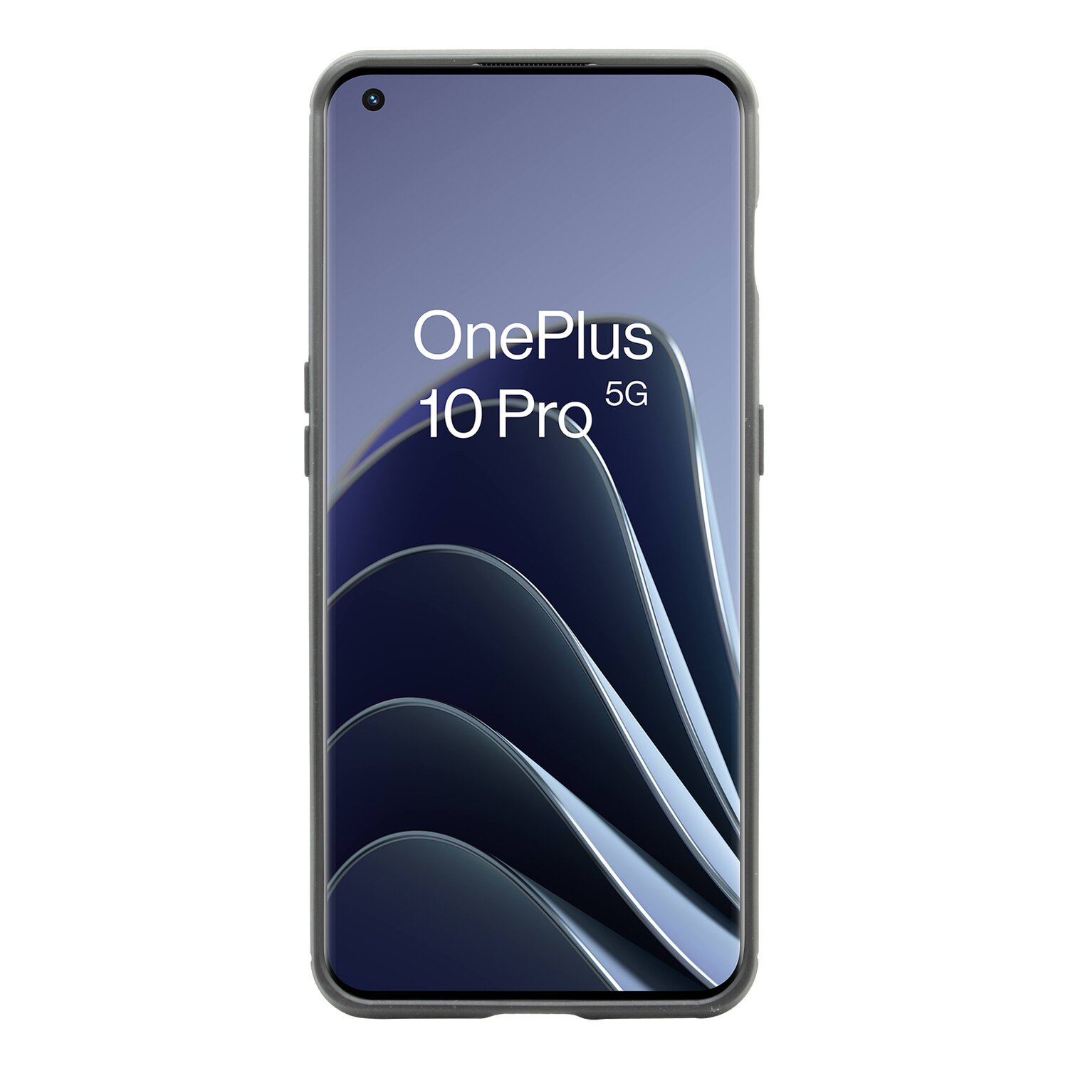 OnePlus 10 Pro 5G Smartphone in einer transparenten Hülle.