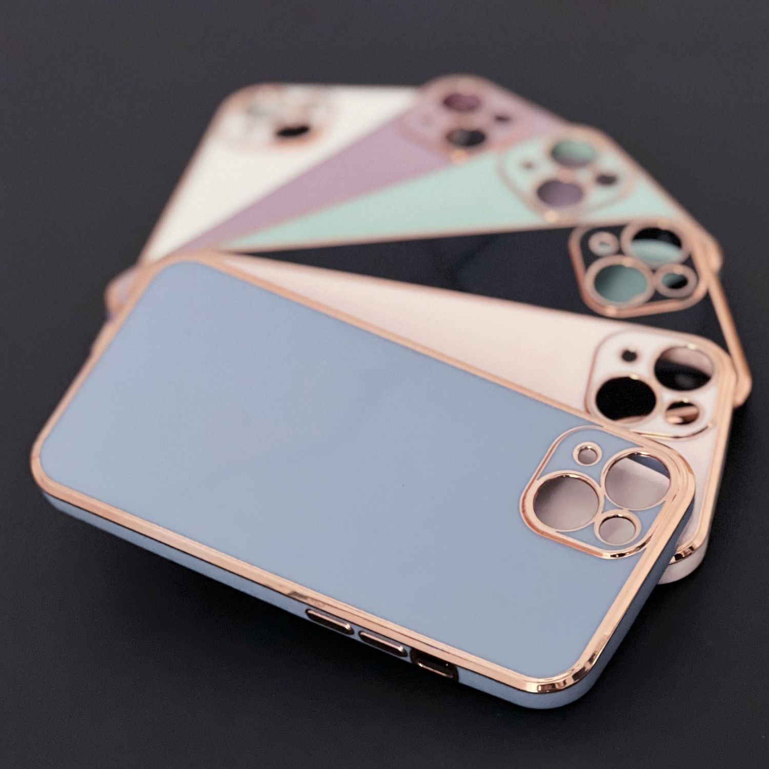 Backcover, COFI 13 Color Lila-Gold Case, Apple, iPhone Pro, Lighting