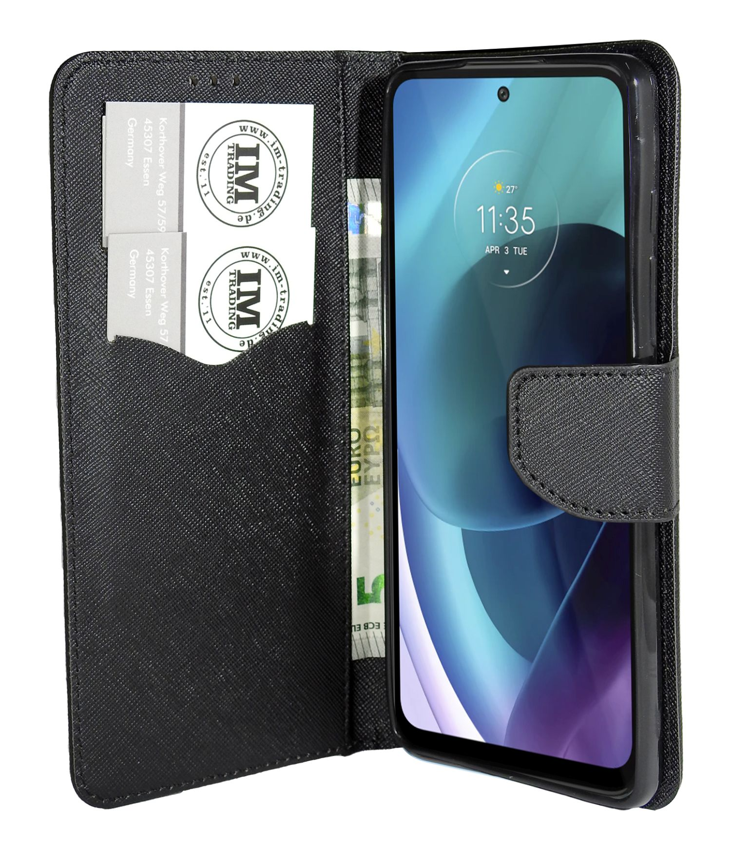 Tasche Motorola, COFI Schwarz G71 Fancy, 5G, Buch Bookcover, Moto