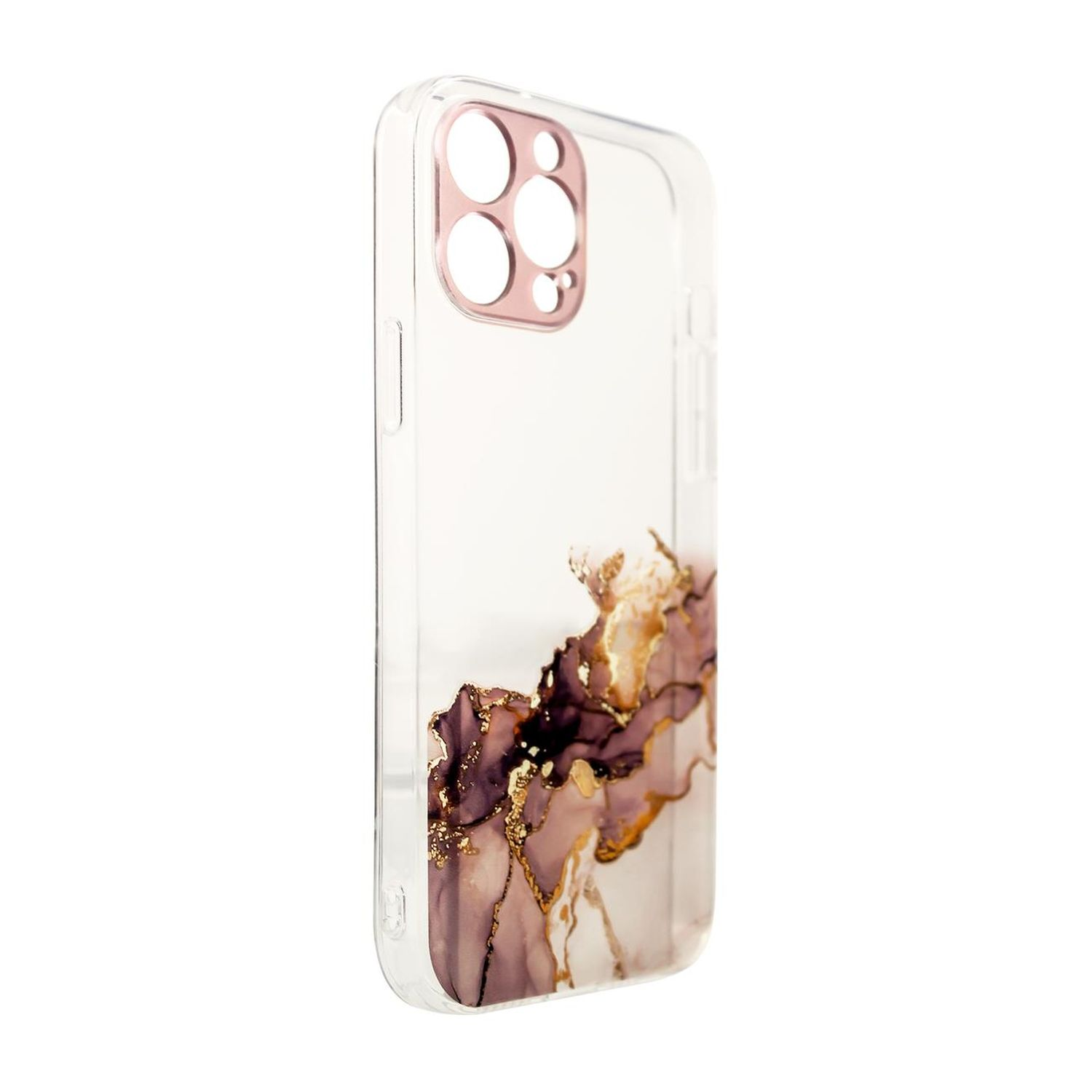COFI Marble iPhone Pro, Braun Marmormuster, Backcover, Apple, 13