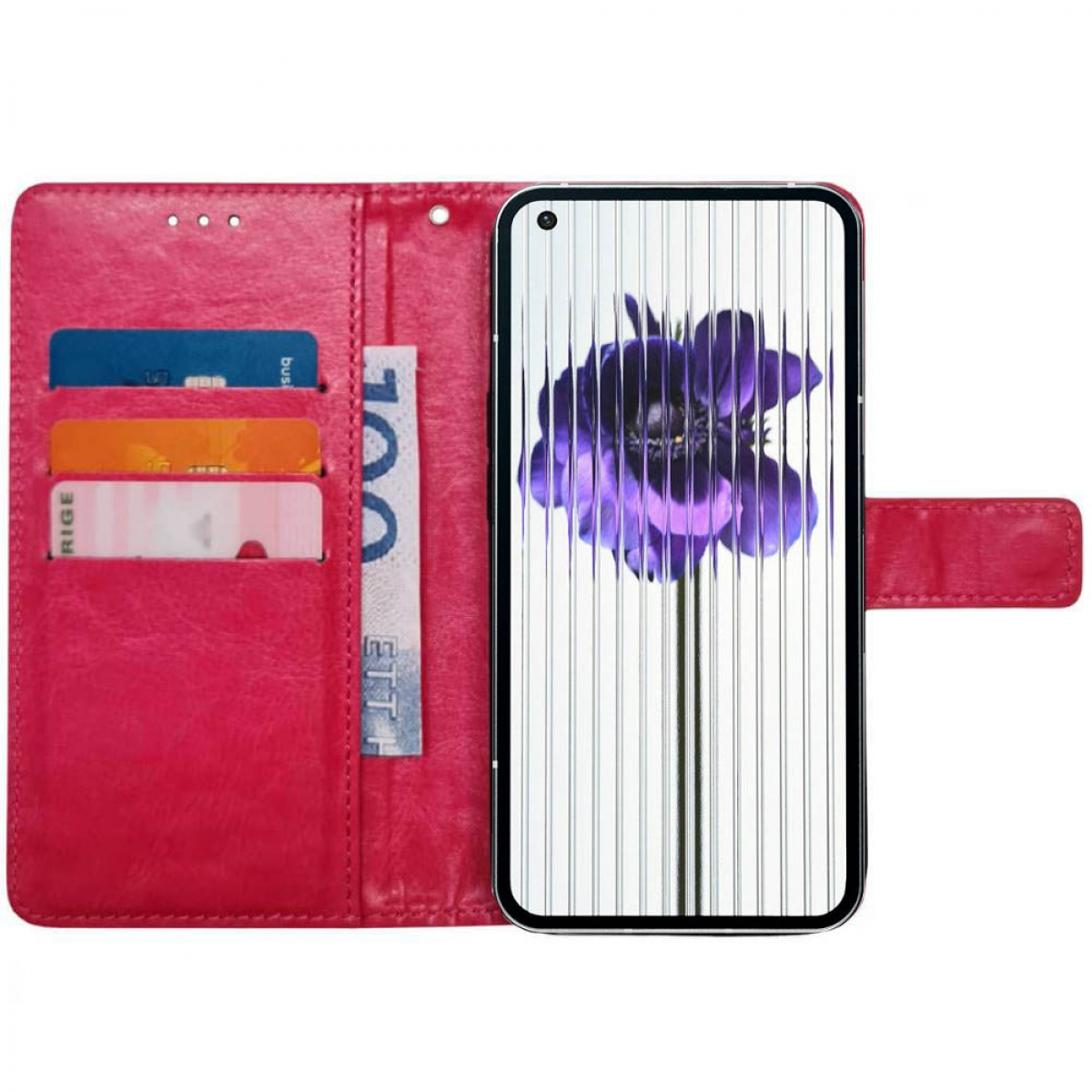 CASEONLINE Klappbare, Bookcover, Nothing, Rosa 1, Phone