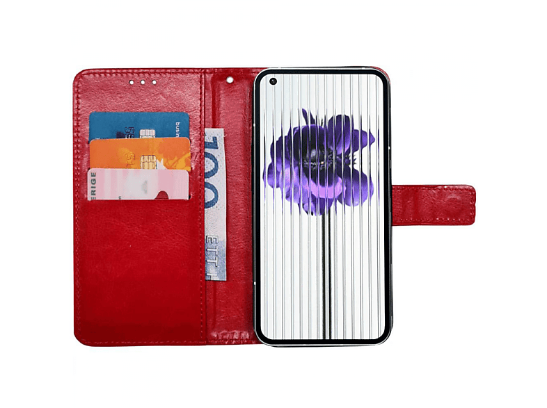 CASEONLINE Klappbare, Bookcover, Nothing, Phone 1, Rot