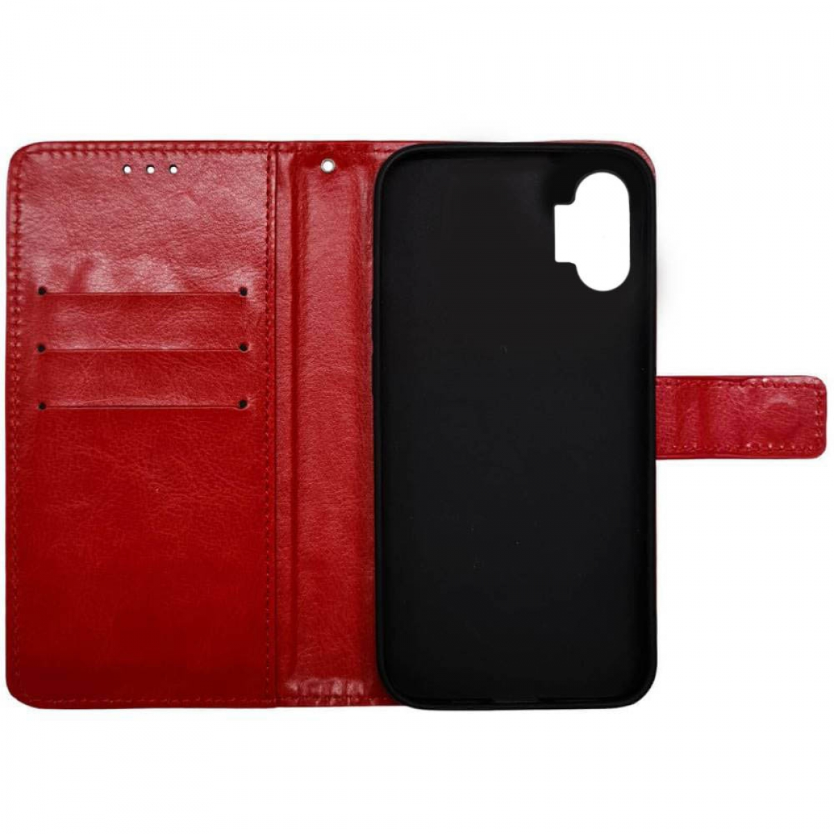 CASEONLINE Klappbare, Bookcover, 1, Rot Nothing, Phone