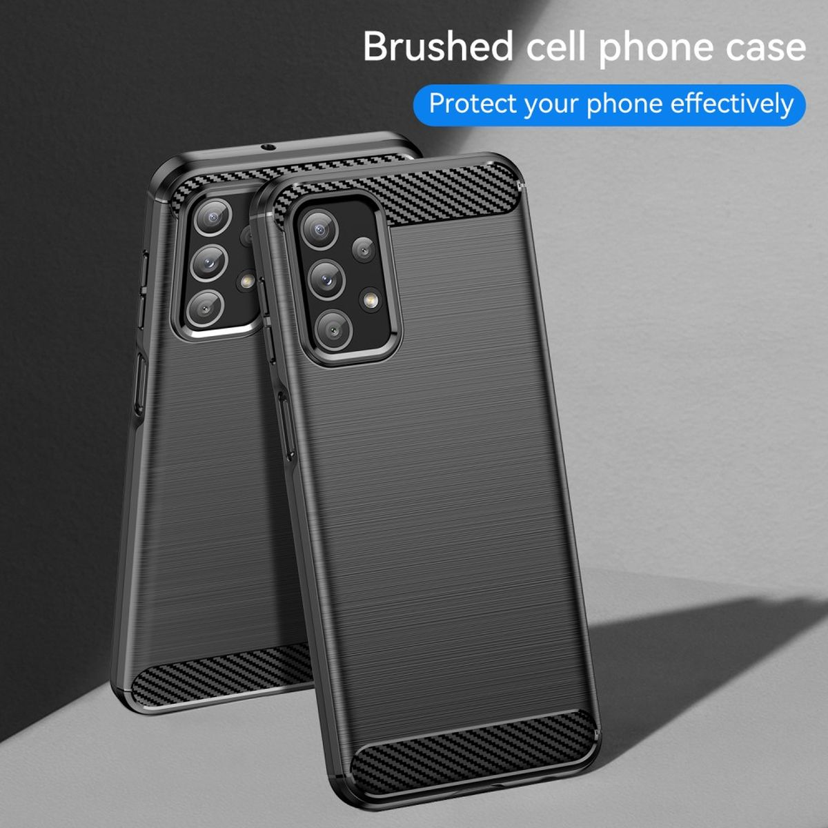 COVERKINGZ Handycase im Carbon Look, Galaxy Backcover, Schwarz Samsung, A23