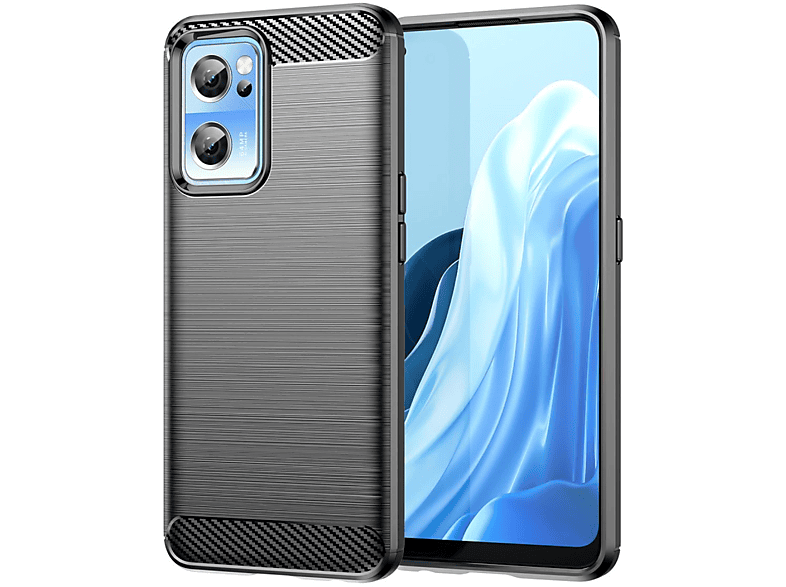 OnePlus, Look, 5G, 2 Carbon Handycase CE Schwarz im Nord Backcover, COVERKINGZ