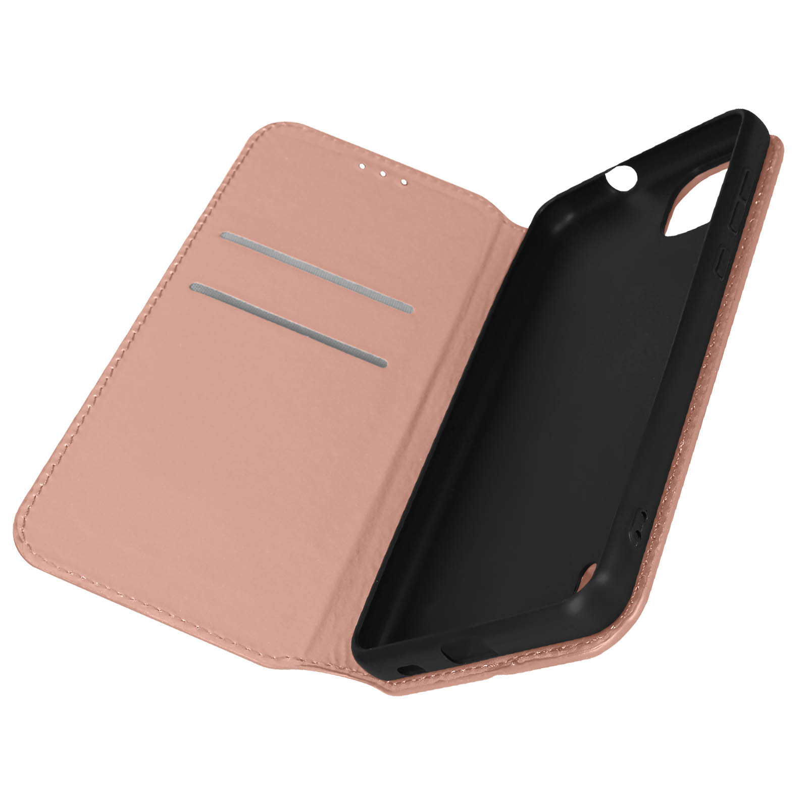 Series, Wiko Y82, Classic AVIZAR Bookcover, Wiko, mit Backcover Magnetklappe Rosegold Edition,