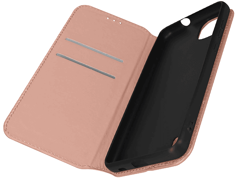 Wiko, Classic Y82, mit Edition, Backcover Magnetklappe Rosegold Series, AVIZAR Bookcover, Wiko