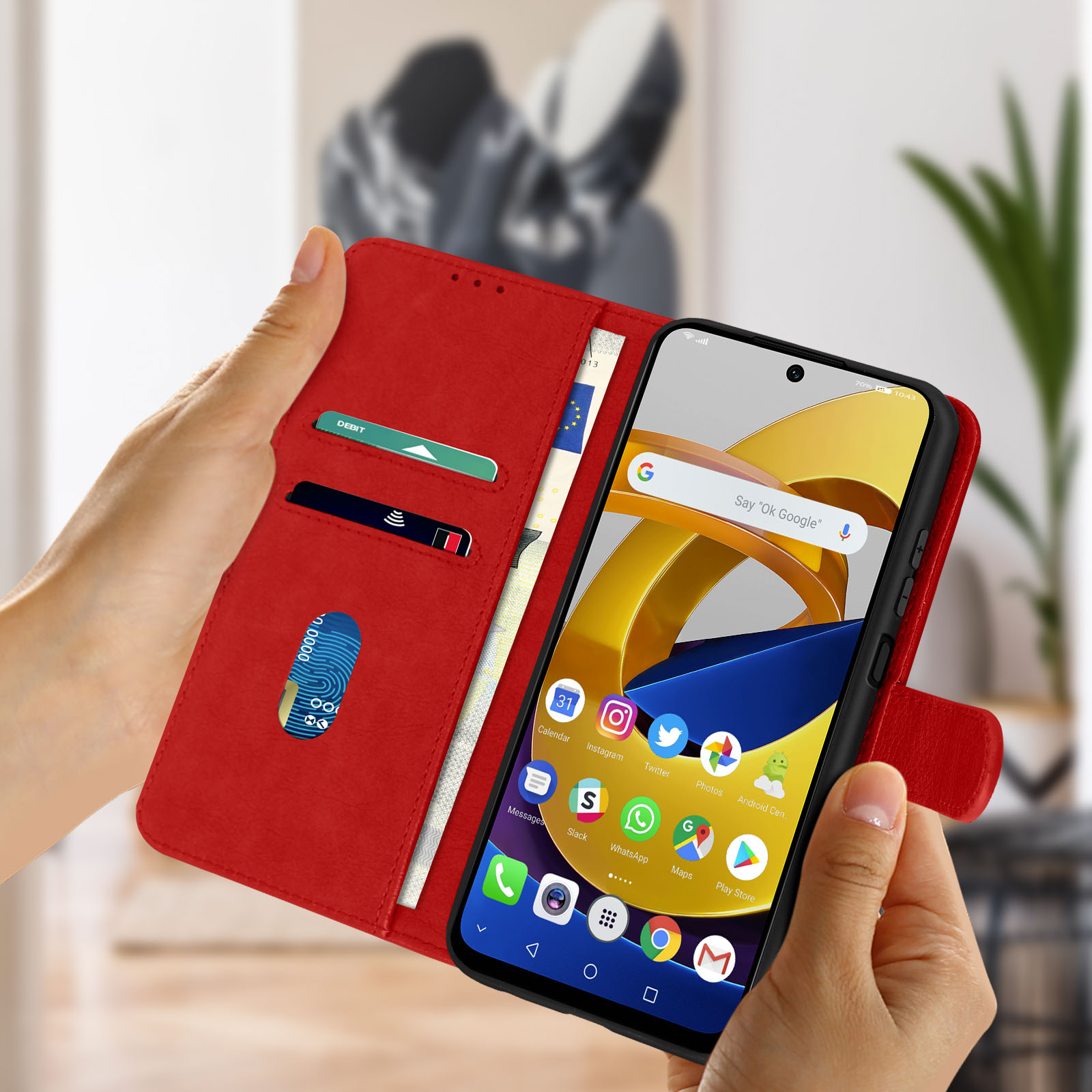 AVIZAR Chesterfield Series, 11S Note Xiaomi, 5G, Redmi Rot Bookcover