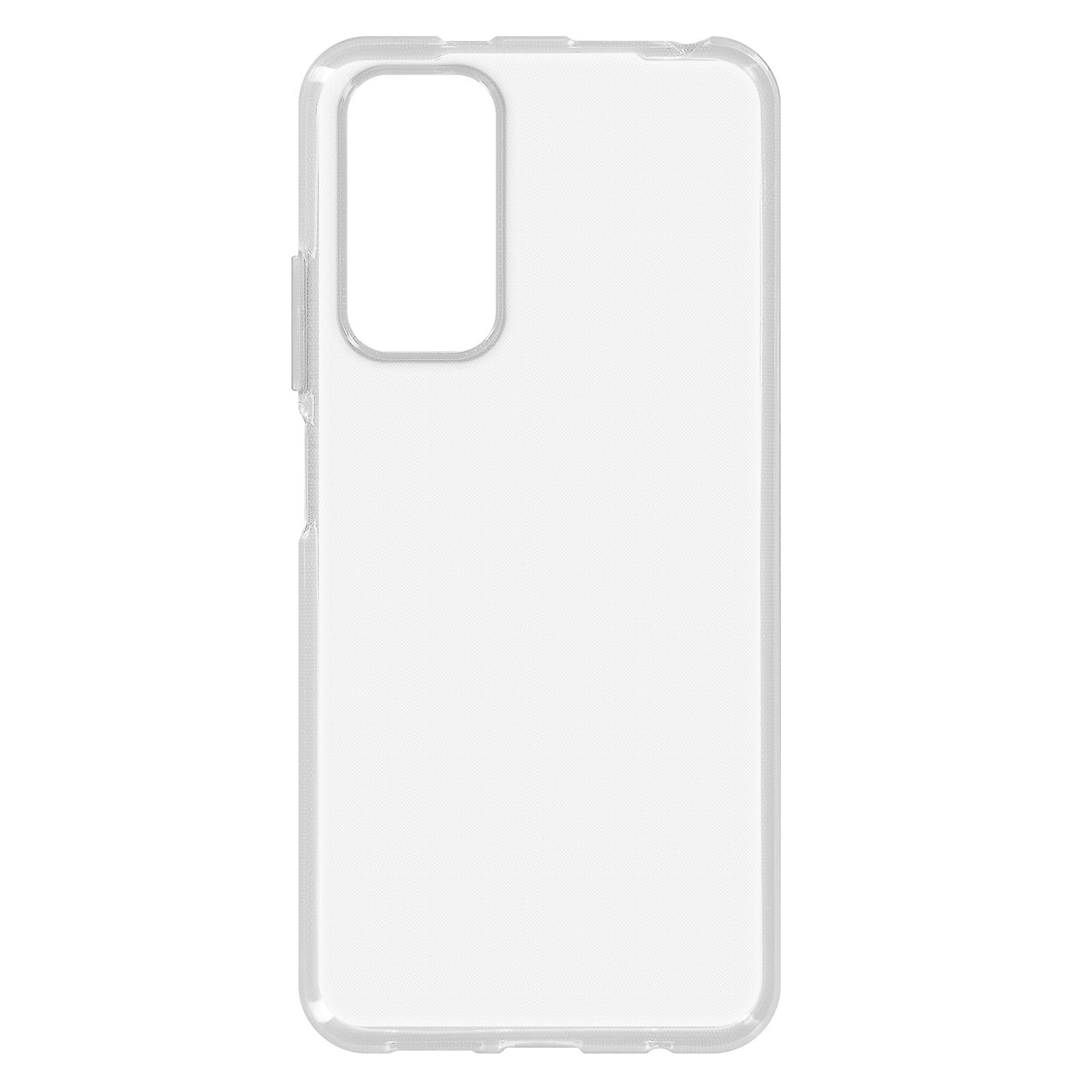 Custodia trasparente per telefono. Ha ritagli per fotocamera e pulsanti.