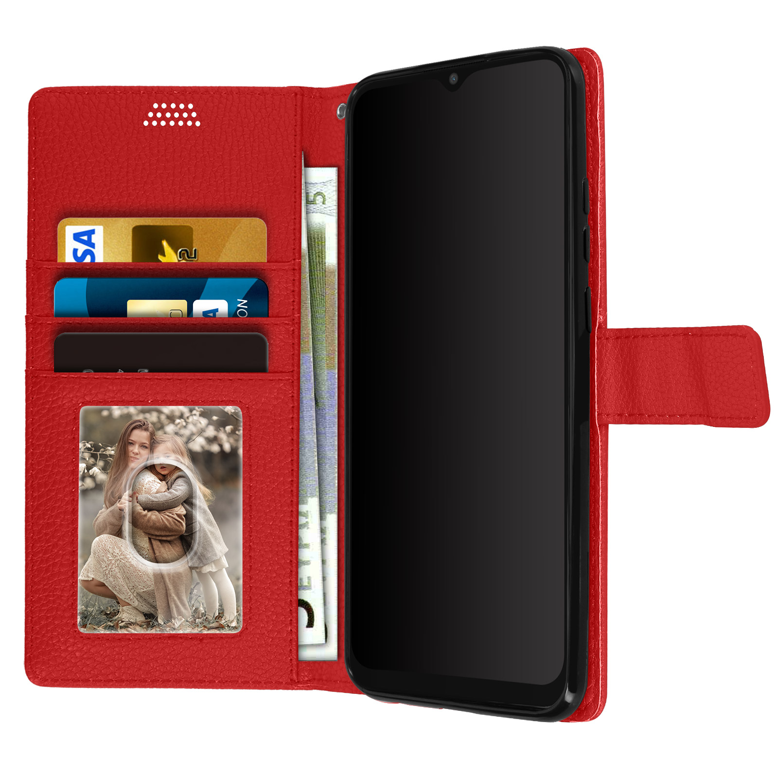 AVIZAR Lenny Series, Bookcover, Samsung, Galaxy A03, Rot