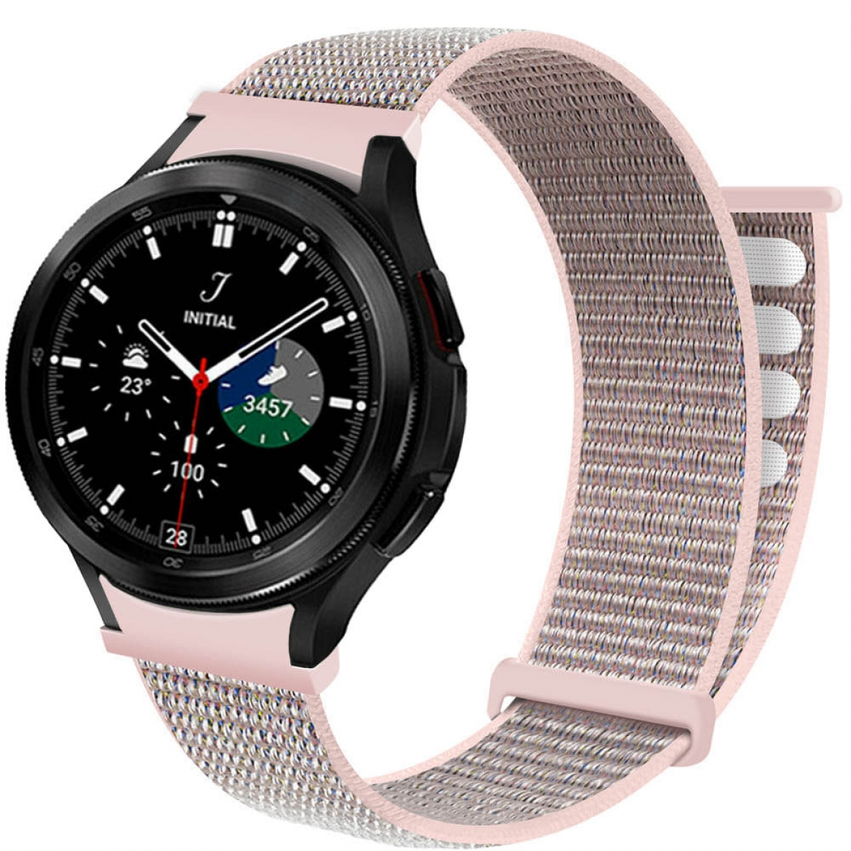 Pink (46mm), CASEONLINE 4 Smartband, Sand Galaxy Samsung, Watch Classic Nylon,