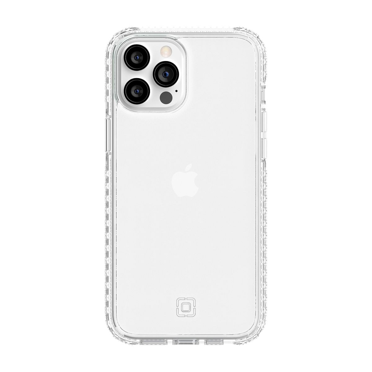 Klare iPhone-Hülle mit klarem Rahmen und schwarzen Kameralinsen.