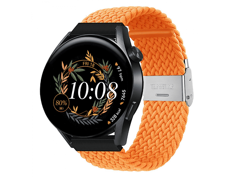 Orange Huawei, GT3 Watch CASEONLINE Braided, Sportarmband, 42mm,